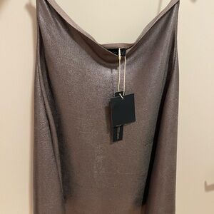 Zara Metallic Silver Knit skirt